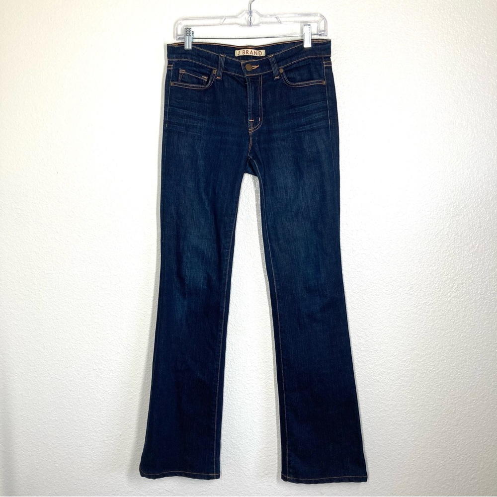 J Brand Womens Boot Cut Denim Jeans Dark Wash 27 Cotton Mid Rise 32" inseam